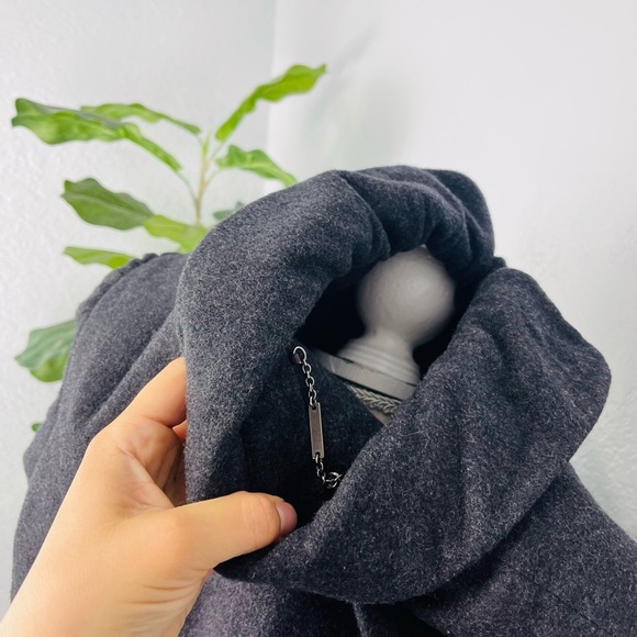 Womens Charcoal Black Fit And Flare Princess Button Down Coat - Picture 4 of 8